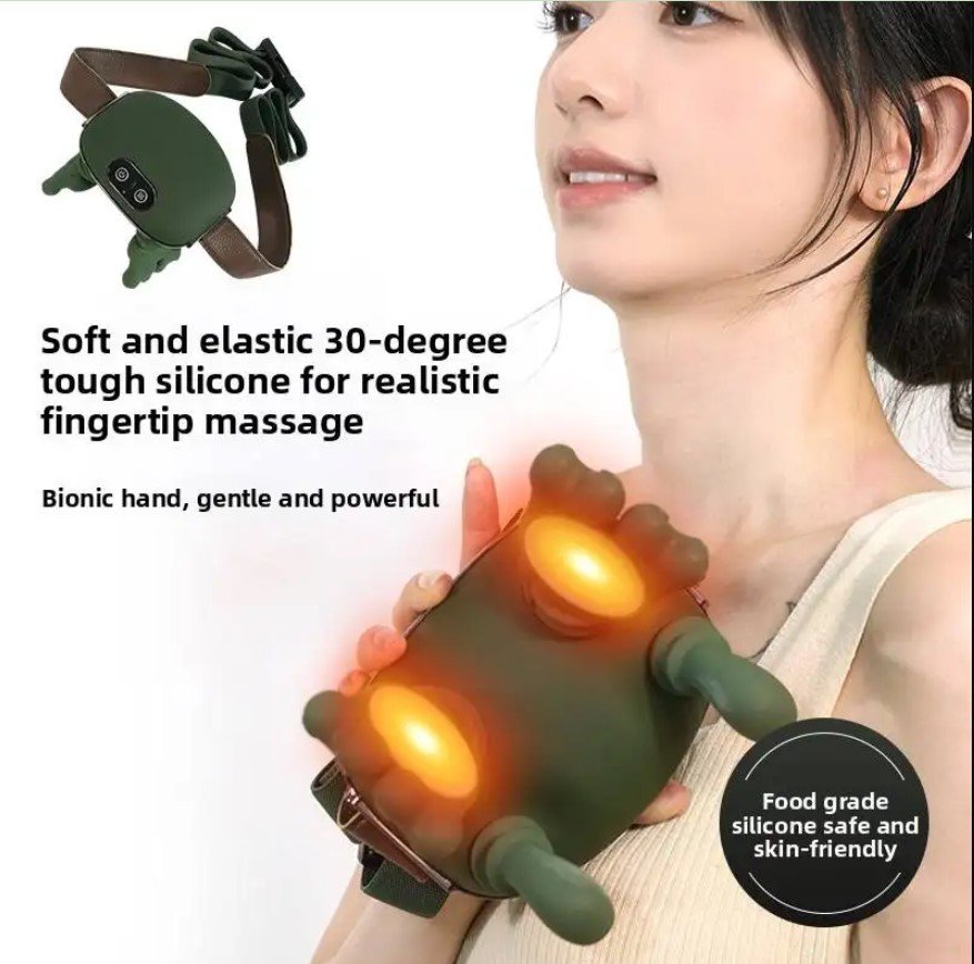 Best Quality 100% Original Premium 4D Neck & Shoulder Massager USB Type C Rechargeable Very Comfortable Realistic Hand Massager - Image 8