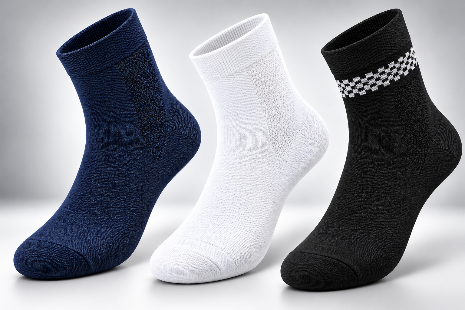 Premium Cotton Deodorant Semi Long Socks 1 Box 5 Pairs Combo Offer - Image 3