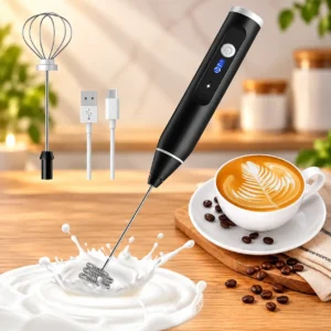 2 in 1 Premium Electric Milk Frother | USB Rechargeable Coffee & Milk Foam Maker